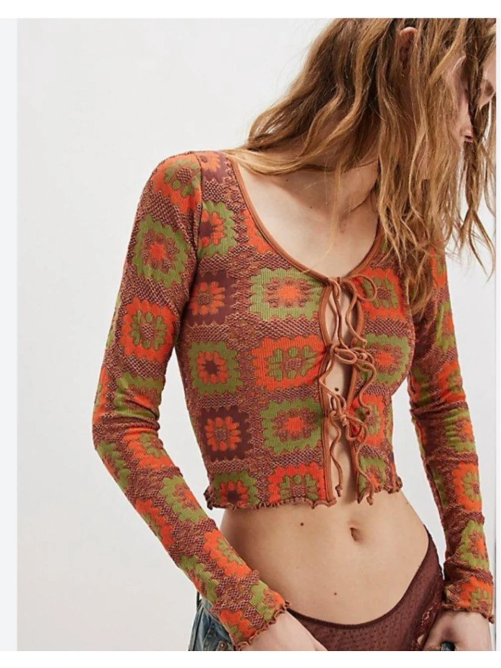 Free People Intimately Women's Orange Free For All Cardi Sz XS New